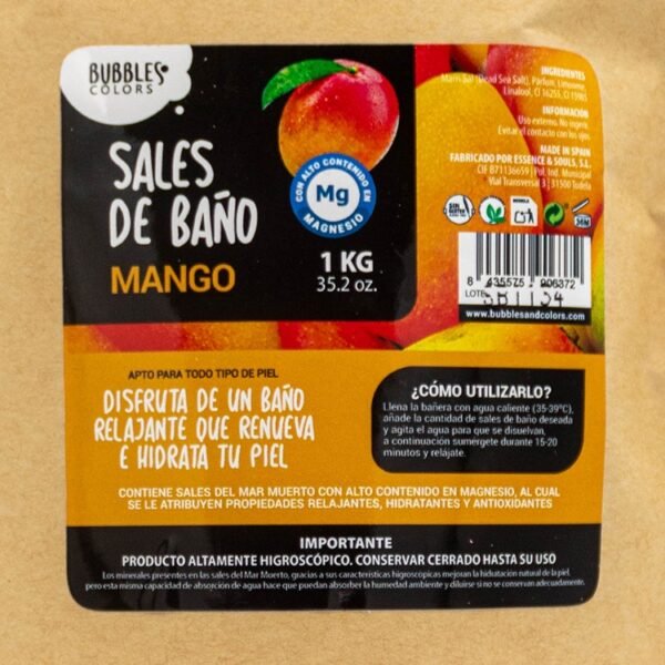 Sales de Baño ricas en Magnesio – Aroma MANGO - Imagen 3