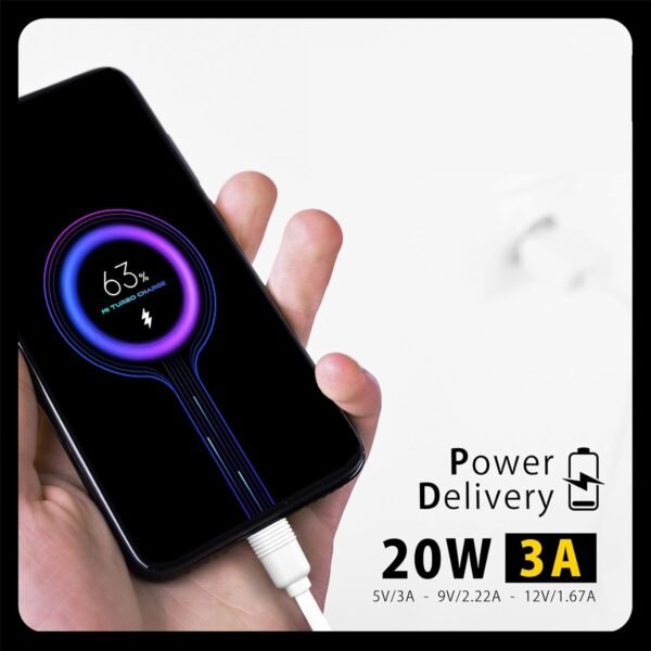 CARGADOR ULTRA RAPIDO 20W ENROLLABLE PARA IPHONE 14 Y ANTERIORES LIGHTNING - Imagen 5