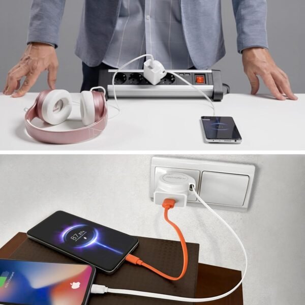 CARGADOR ULTRA RAPIDO 20W ENROLLABLE PARA IPHONE 14 Y ANTERIORES LIGHTNING - Imagen 6