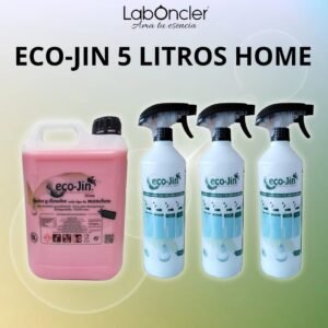 Eco-Jin HOME BIDÓN 5 Litros  CON 3 BAYETAS Y 3 ESPONJAS.