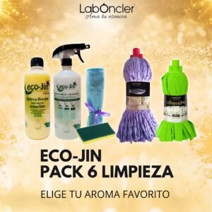 PACK 6 Limpieza ECOJIN A ELEGIR+DIFUSOR+2 FREGONAS A ELEGIR+BAYETA MICROFIBRA+ESTROPAJO CON ESPONJA