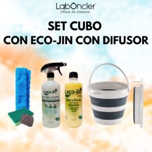 SET CUBO PLEGABLE+ECO-JIN GLOW Y DIFUSOR+BAYETA MICROF.+ESTROPAJO ESPONJA+JABONOSO