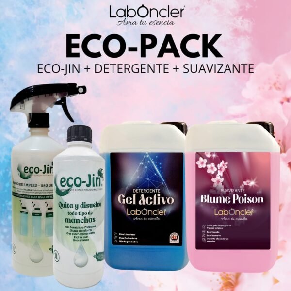 ECO-PACK DETERGENTE Gel Activo Laboncler+SUAVIZANTE Blume Poison Laboncler+ ECO-JIN 1L NEUTRO